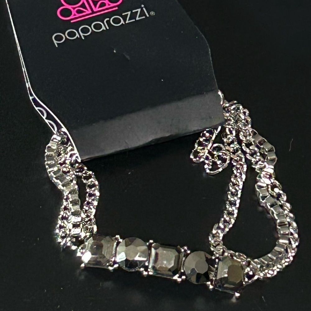 Paparazzi Dazzling Silver and Black Bracelet